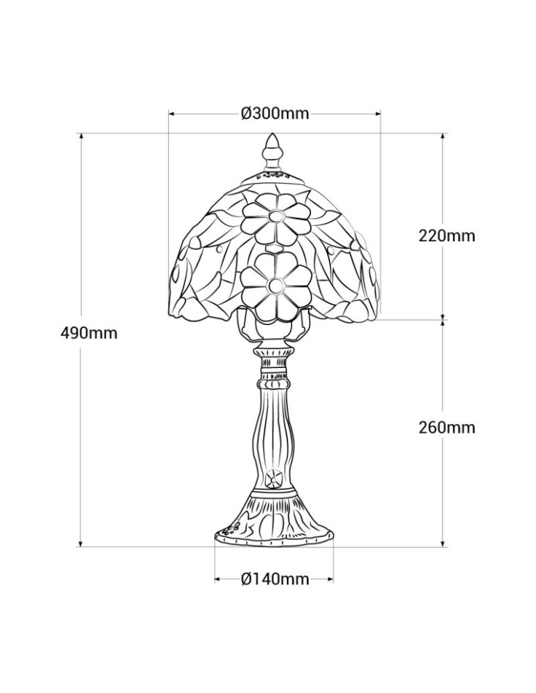 Abruzzo Lampa Stołowa Szklany Witraż E27 Capolavoro ABR-LS-CAPO1