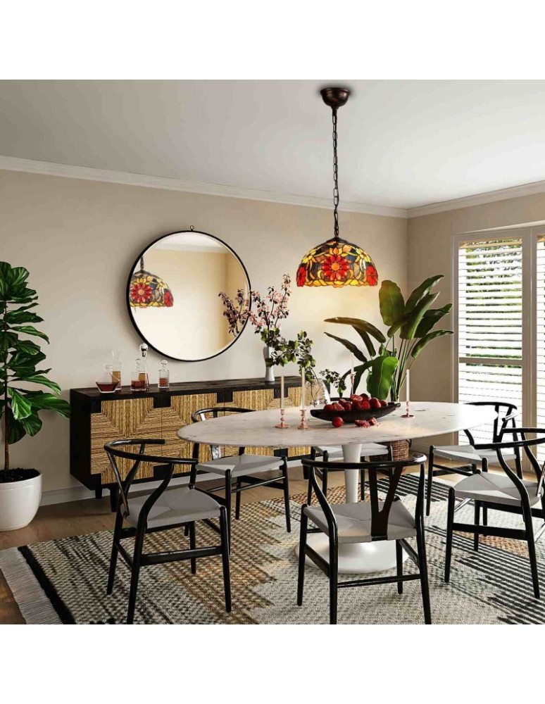 Pendant lamps - Abruzzo Glass Stained Glass Pendant Lamp E27 Capolavoro ABR-LW-CAPO1 - product kolory-swiatla.pl 9