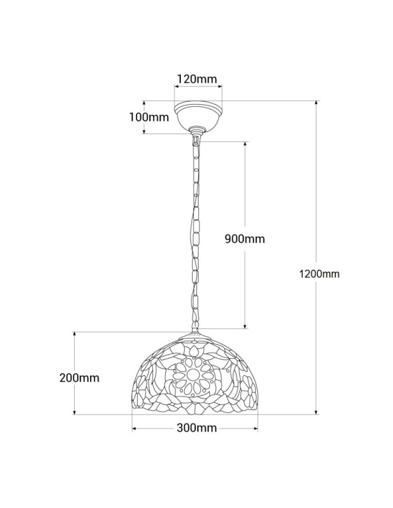 Abruzzo Lampa wisząca Szklany Witraż E27 Capolavoro ABR-LW-CAPO1