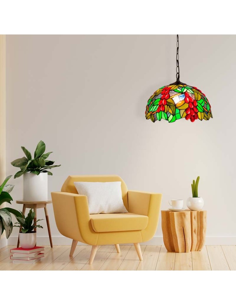 Abruzzo Lampa Wisząca Szklany Witraż E27 Capolavoro ABR-LW-CAPO2