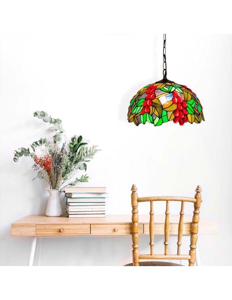 Abruzzo Lampa Wisząca Szklany Witraż E27 Capolavoro ABR-LW-CAPO2