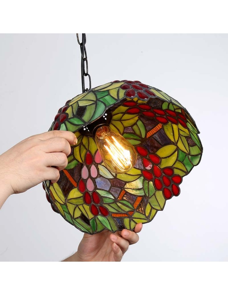 Pendant lamps - Abruzzo Glass Stained Glass Pendant Lamp E27 Capolavoro ABR-LW-CAPO2 - product kolory-swiatla.pl 8