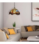 Abruzzo Lampa Wisząca Szklany Witraż E27 Capolavoro ABR-LW-CAPO3