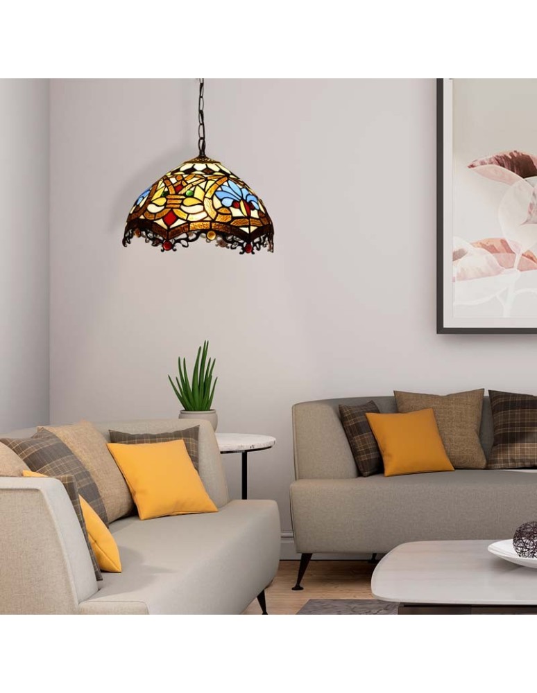 Pendant lamps - Abruzzo Glass Stained Glass Pendant Lamp E27 Capolavoro ABR-LW-CAPO3 - product kolory-swiatla.pl 2