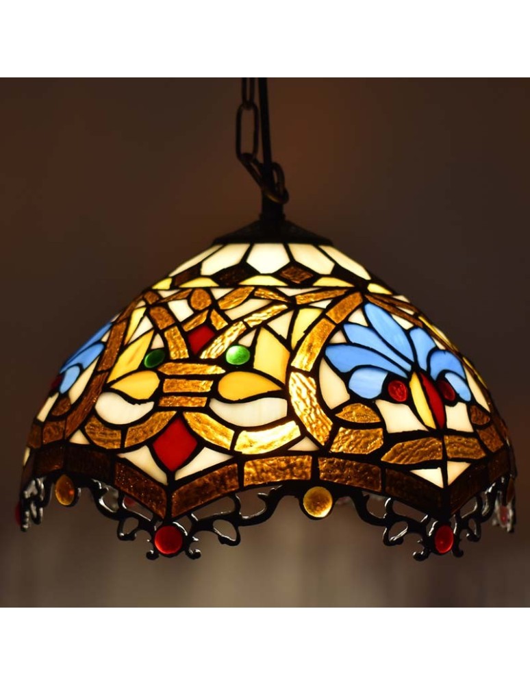 Abruzzo Lampa Wisząca Szklany Witraż E27 Capolavoro ABR-LW-CAPO3