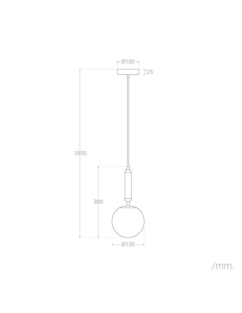 Abruzzo Lampa Wisząca szklana Kula Ø15cm Złota Sigma ABR-LWSO-15S