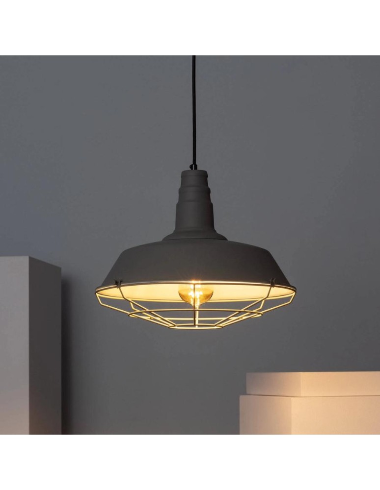 Pendant lamps - Abruzzo Retro Loft Pendant Lamp Grey 36cm E27 Patrone ABR-LSW-PAT - product kolory-swiatla.pl 2
