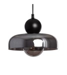 Pendant lamps - Abruzzo Metal and Smoked Glass Pendant Lamp G9 Ø24cm Cartier ABR-LWS-C-CAR - product 1