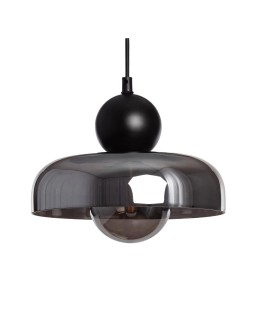 Abruzzo Metal and Smoked Glass Pendant Lamp G9 Ø24cm Cartier ABR-LWS-C-CAR