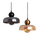 Pendant lamps - Abruzzo Metal and Smoked Glass Pendant Lamp G9 Ø24cm Cartier ABR-LWS-C-CAR - product 5