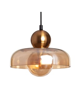 Abruzzo Lampa Wisząca metal i szkło bursztynowe G9 Ø24cm Cartier ABR-LWS-BU-CAR