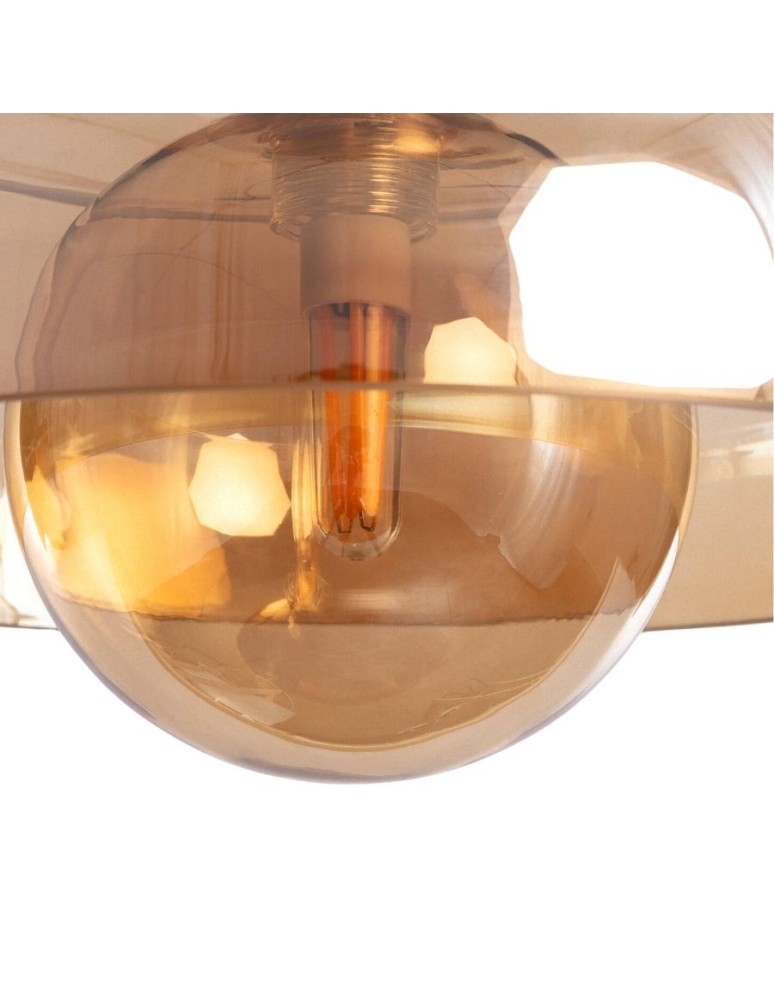 Abruzzo Lampa Wisząca metal i szkło bursztynowe G9 Ø24cm Cartier ABR-LWS-BU-CAR