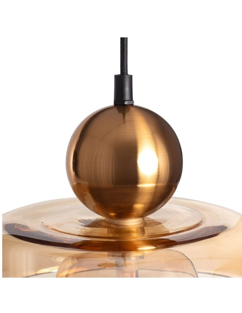 Abruzzo Lampa Wisząca metal i szkło bursztynowe G9 Ø24cm Cartier ABR-LWS-BU-CAR