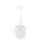 Abruzzo Lampa Wisząca Szklana Ø22cm Niko ABR-LWS-C-NIK