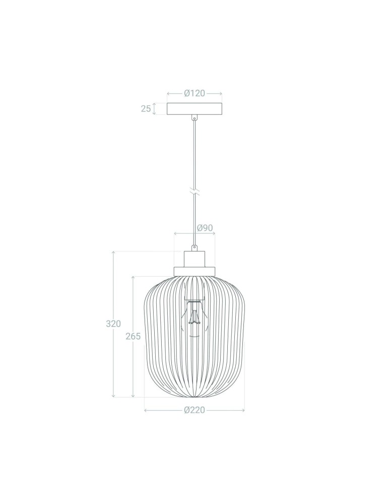 Abruzzo Lampa Wisząca Szklana Ø22cm Niko ABR-LWS-C-NIK
