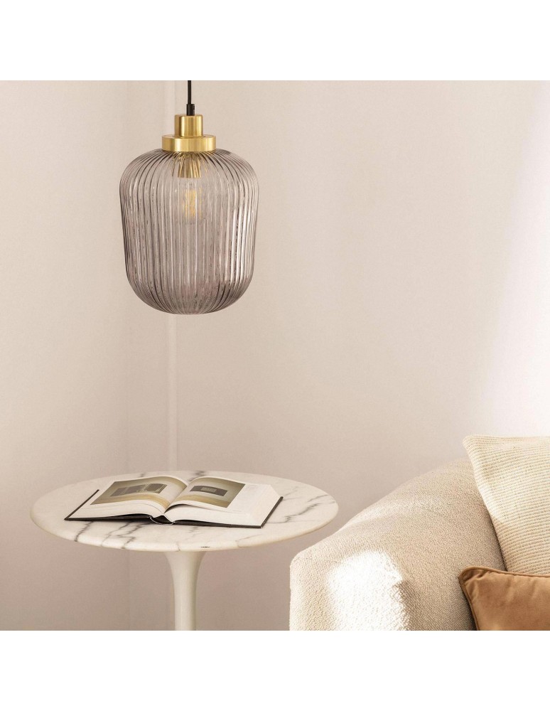 Abruzzo Lampa Wisząca Szklana Ø22cm Niko ABR-LWS-C-NIK