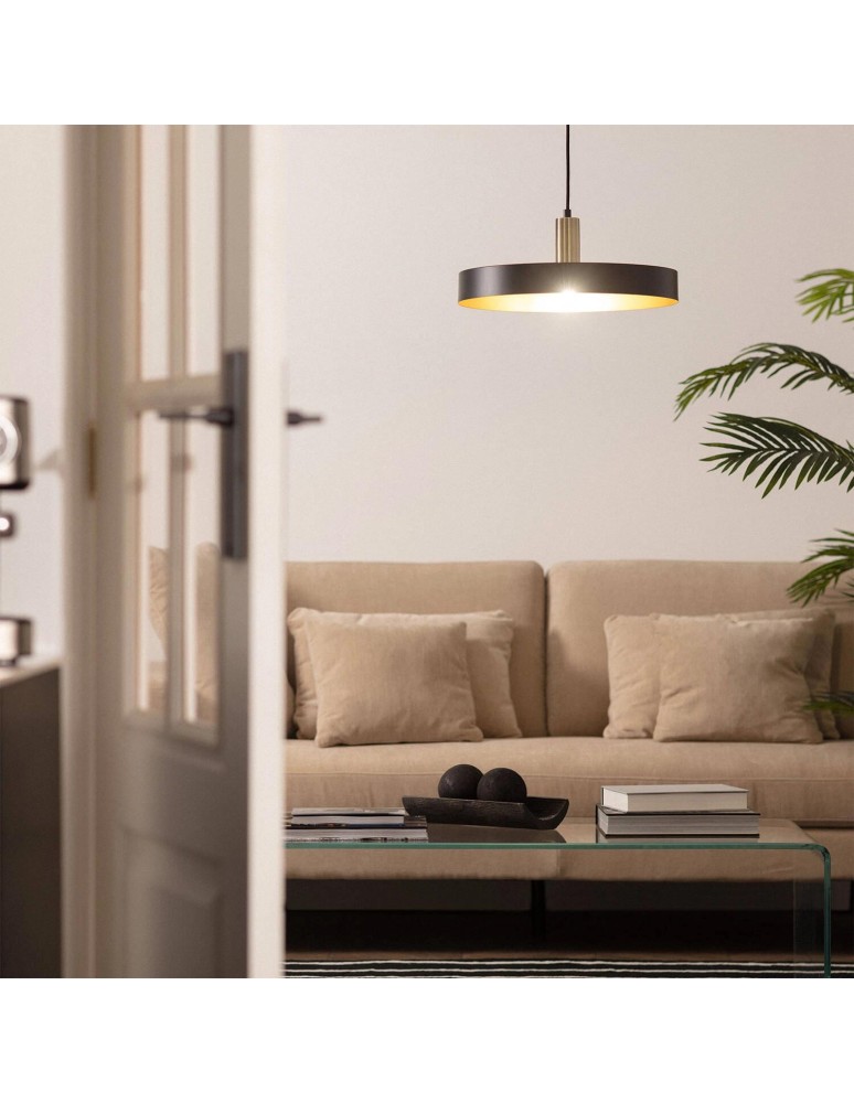 Abruzzo Lampa Wisząca z metalu Ø40cm Czarna E27 Dario ABR-LWO-DARIO-C