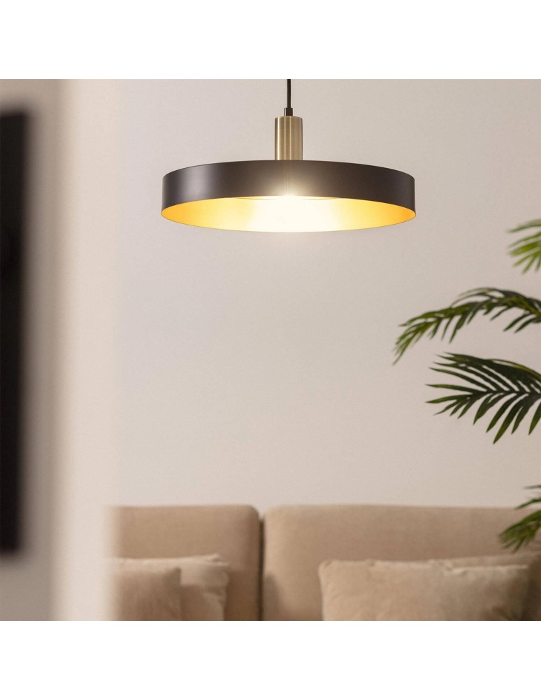 Abruzzo Lampa Wisząca z metalu Ø40cm Czarna E27 Dario ABR-LWO-DARIO-C