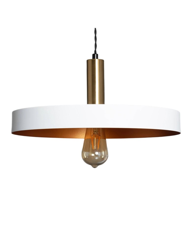 Abruzzo Lampa Wisząca z metalu Ø40cm E27 Biała Dario ABR-LWO-DARIO-B