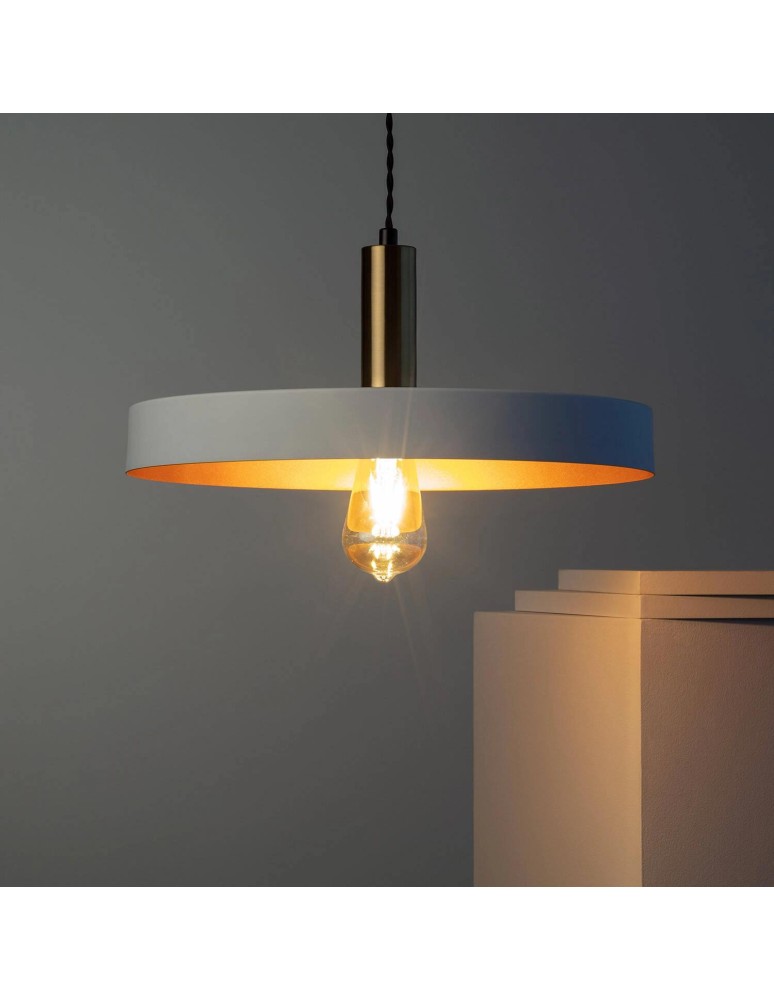 Abruzzo Lampa Wisząca z metalu Ø40cm E27 Biała Dario ABR-LWO-DARIO-B
