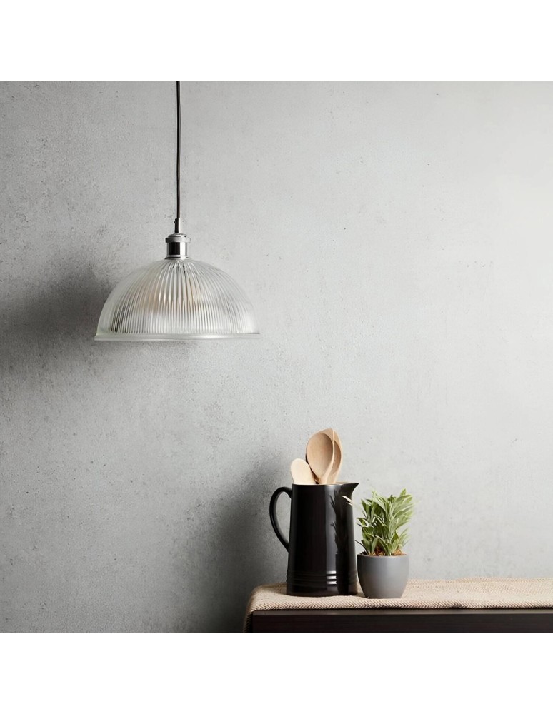 Abruzzo Lampa Wisząca szklana transparentna E27 Ø30cm Pigali ABR-LWS-PIT