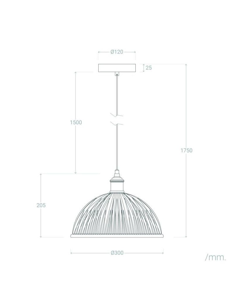 Abruzzo Lampa Wisząca szklana transparentna E27 Ø30cm Pigali ABR-LWS-PIT