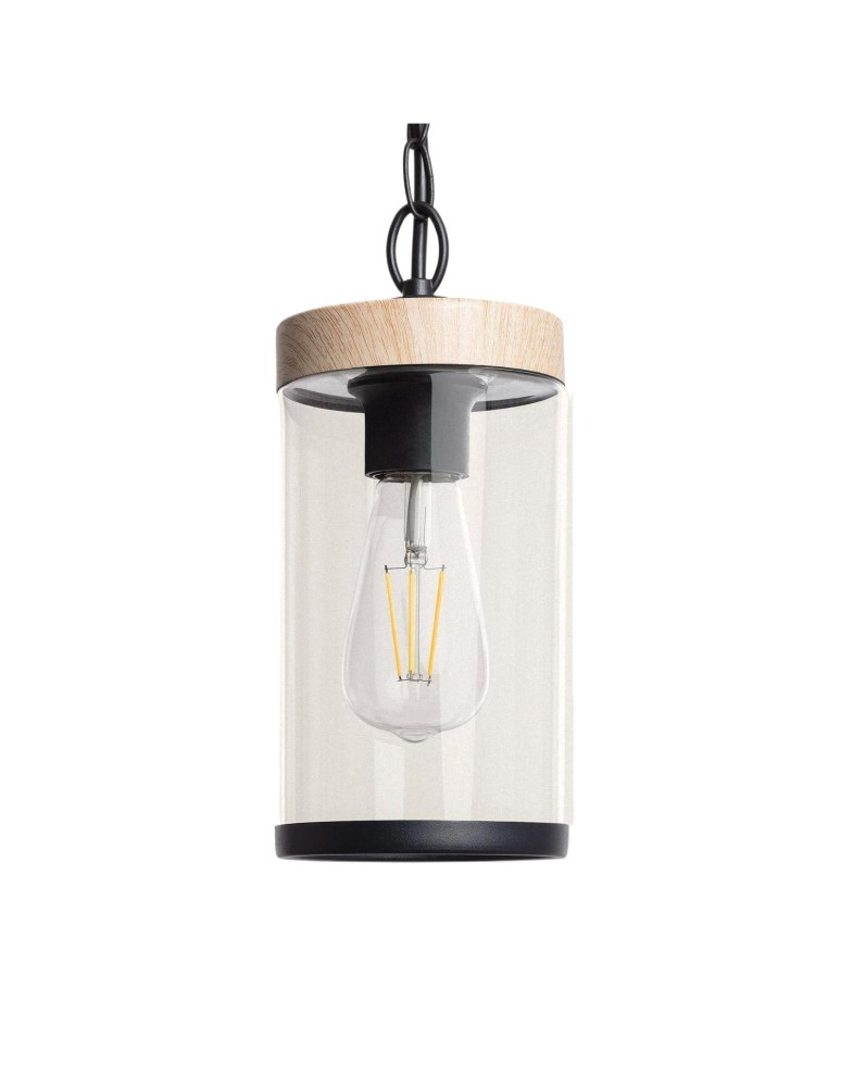Outdoor pendant lamps - Abruzzo Outdoor Pendant Lamp Imitation Wood E27 IP44 Finto ABR-LWZIP44-D - product kolory-swiatla.pl 1