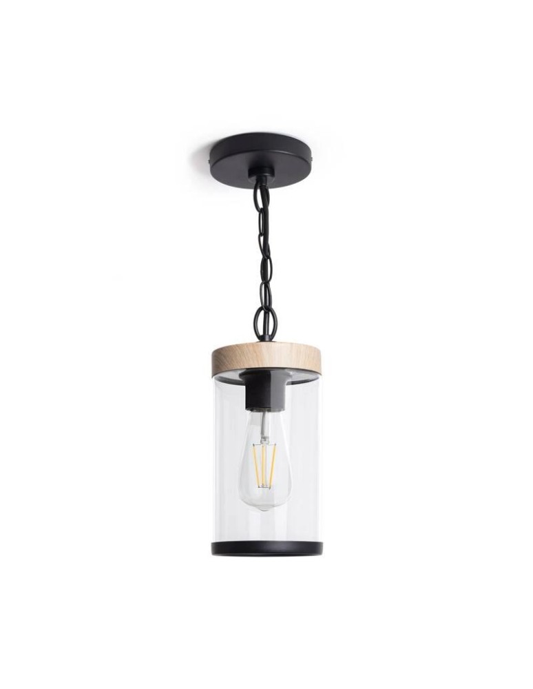 Outdoor pendant lamps - Abruzzo Outdoor Pendant Lamp Imitation Wood E27 IP44 Finto ABR-LWZIP44-D - product kolory-swiatla.pl 4