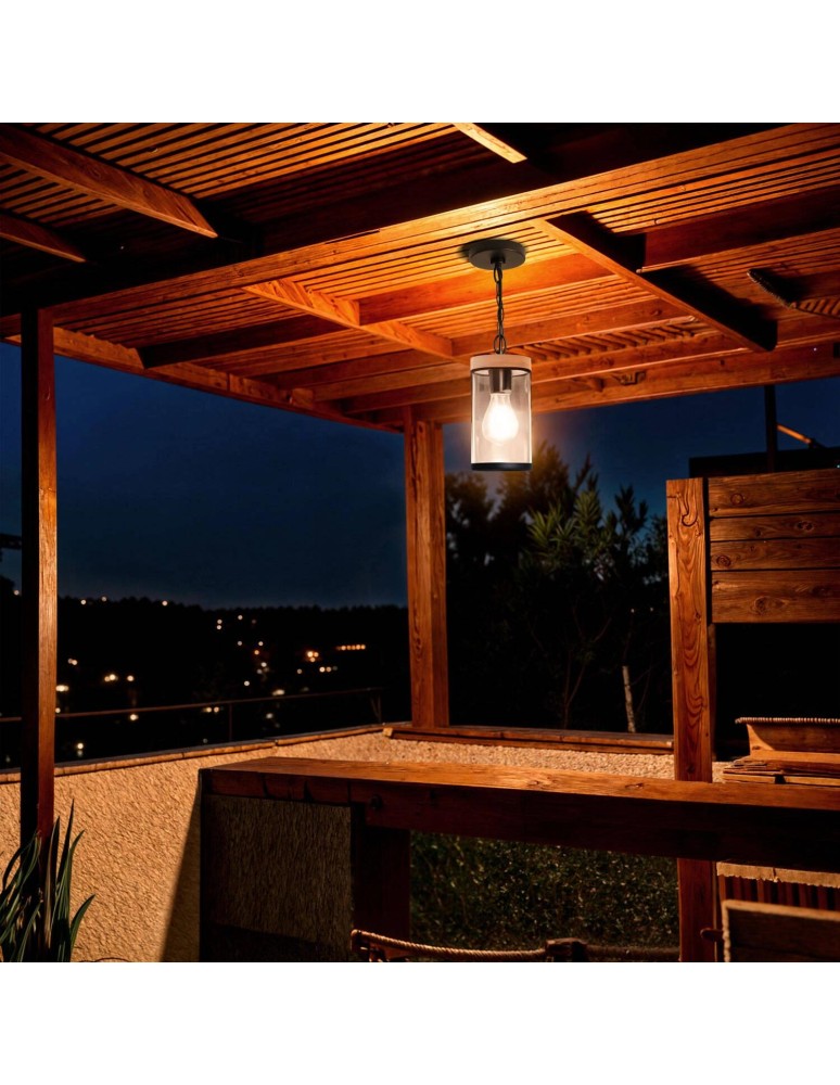 Outdoor pendant lamps - Abruzzo Outdoor Pendant Lamp Imitation Wood E27 IP44 Finto ABR-LWZIP44-D - product kolory-swiatla.pl 5