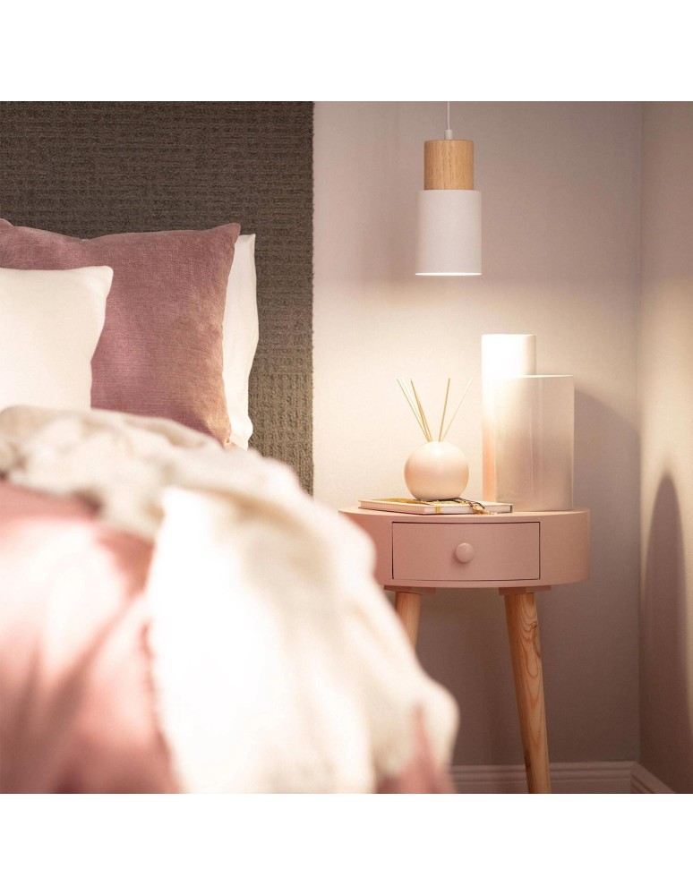 Pendant lamps - Abruzzo Modern Scandinavian pendant lamp E27 white Vita ABR-ZE27-VITA-B - product kolory-swiatla.pl 6