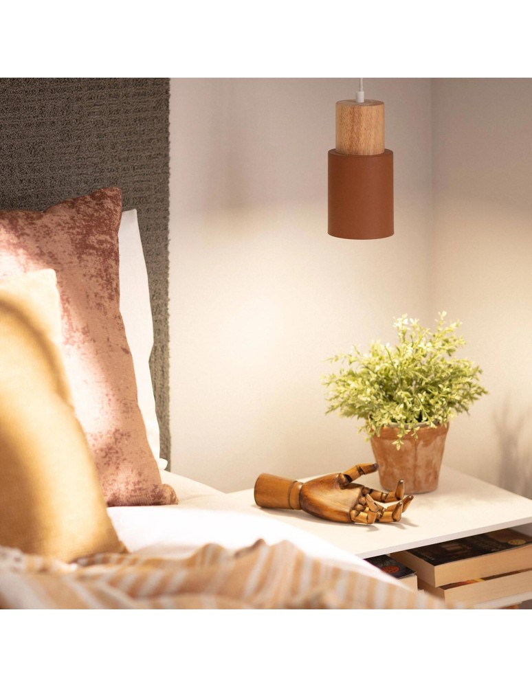 Abruzzo Lampa wisząca nowoczesna skandynawska E27 brązowa Vita ABR-ZE27-VITA-BR