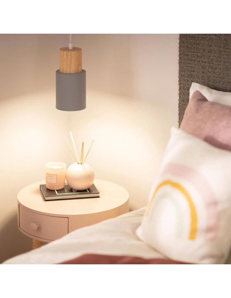 Abruzzo Lampa wisząca nowoczesna skandynawska E27 szara Vita ABR-ZE27-VITA-S