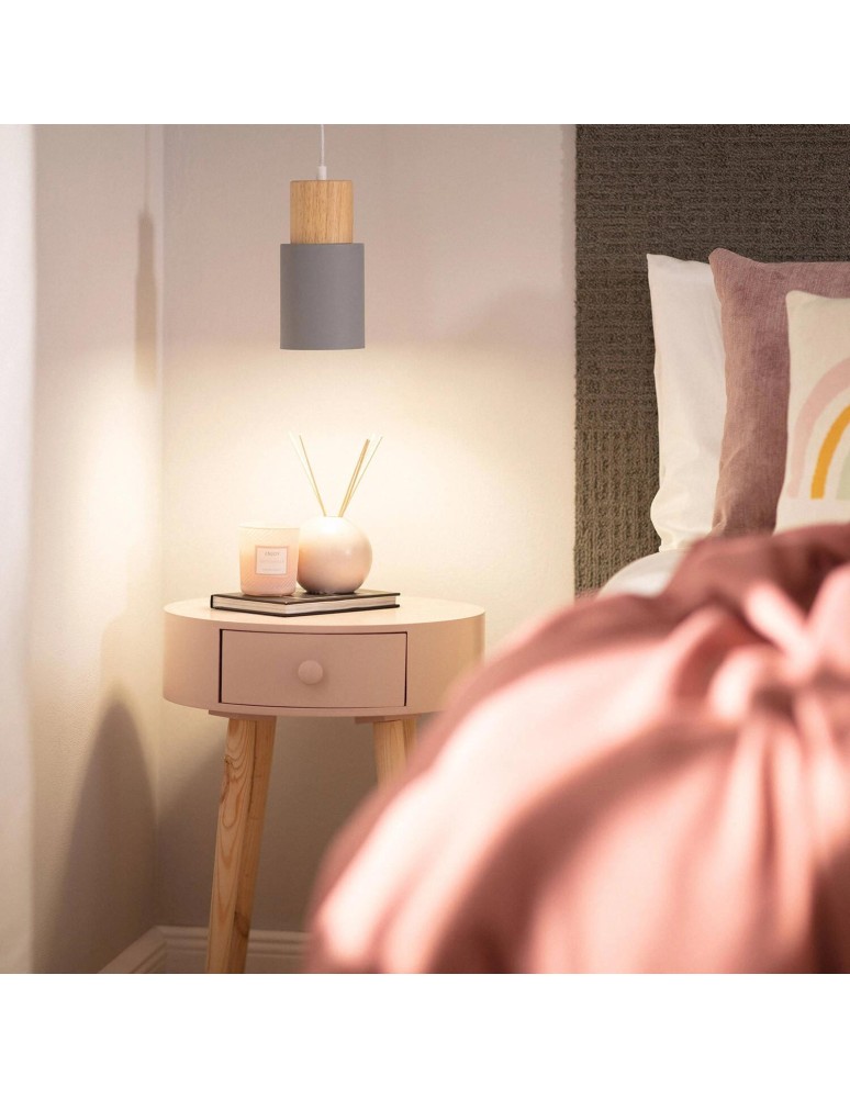 Abruzzo Lampa wisząca nowoczesna skandynawska E27 szara Vita ABR-ZE27-VITA-S