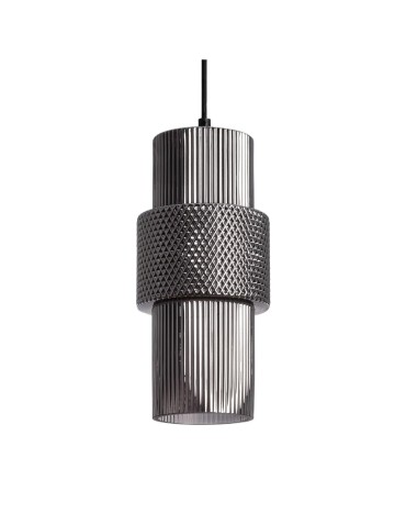 Abruzzo Lampa Wisząca nordycka szara ze szkła E27 Bella ABR-LWS-BELL-C