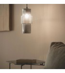 Abruzzo Lampa Wisząca nordycka szara ze szkła E27 Bella ABR-LWS-BELL-C