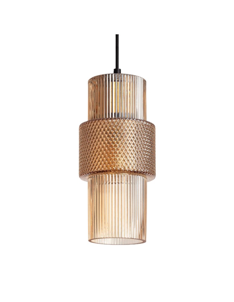 Pendant lamps - Abruzzo Nordic Amber Glass Pendant Lamp E27 Bella ABR-LWS-BELL-A - product kolory-swiatla.pl 1