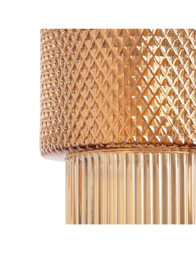 Abruzzo Lampa Wisząca nordycka bursztynowa ze szkła E27 Bella ABR-LWS-BELL-A