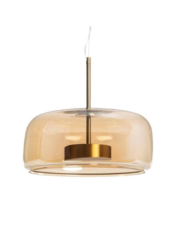 Abruzzo Lampa wisząca szklana Ø33 cm 7W bursztynowa Chino ABR-LWS-A-CHI