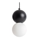 Pendant lamps - Abruzzo Milky Glass Pendant Lamp Black Ø30cm G9 Dizzaro Duo ABR-LWMC-DIZZ4 - product 1