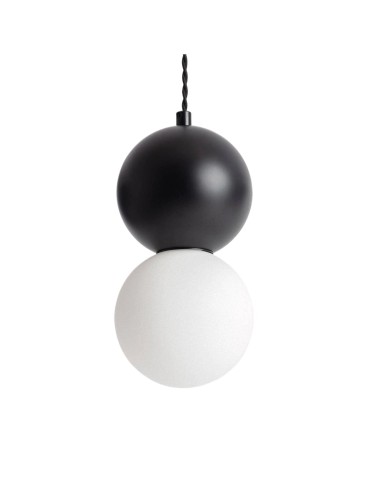 Abruzzo Milky Glass Pendant Lamp Black Ø30cm G9 Dizzaro Duo ABR-LWMC-DIZZ4