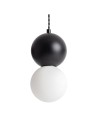 View Abruzzo Milky Glass Pendant Lamp Black Ø30cm G9 Dizzaro Duo ABR-LWMC-DIZZ4