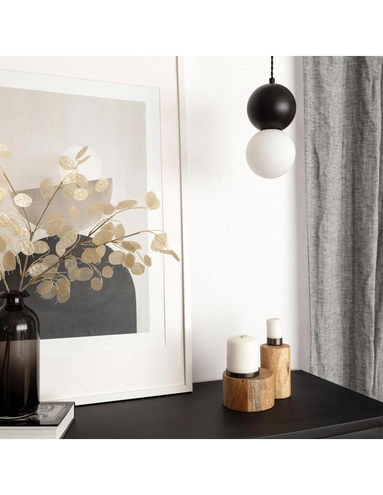 Pendant lamps - Abruzzo Milky Glass Pendant Lamp Black Ø30cm G9 Dizzaro Duo ABR-LWMC-DIZZ4 - product kolory-swiatla.pl 5