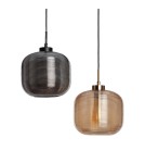 Abruzzo Lampa wisząca szklana szara E27 Bonzo ABR-LWS-C-BON