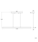 Abruzzo Lampa wisząca liniowa kolor Czarny 60cm 30W CCT Arche ABR-LWL-CCT-ARC-C