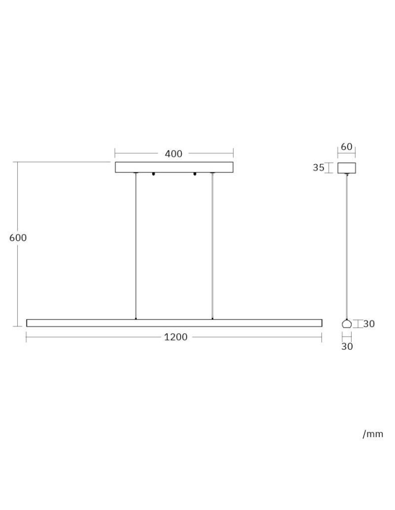 Pendant lamps - Abruzzo Linear Pendant Lamp White 60cm 30W CCT Arche ABR-LWL-CCT-ARC-B - product kolory-swiatla.pl 6