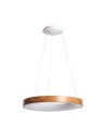 View Abruzzo Round Ring White and Wood Pendant Lamp 50W Ø60cm Utito ABR-LWOR-UTTIO