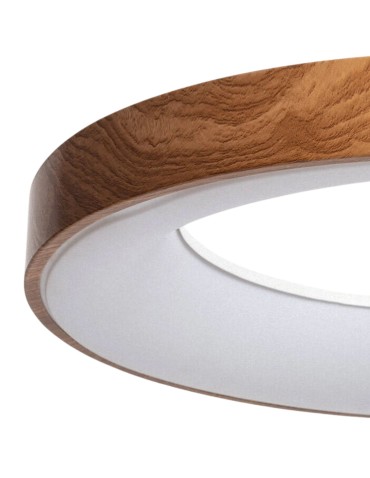 Abruzzo Lampa wisząca okrągła Ring Biało-drewniana 50W Ø60cm Utito ABR-LWOR-UTTIO - produkt 2