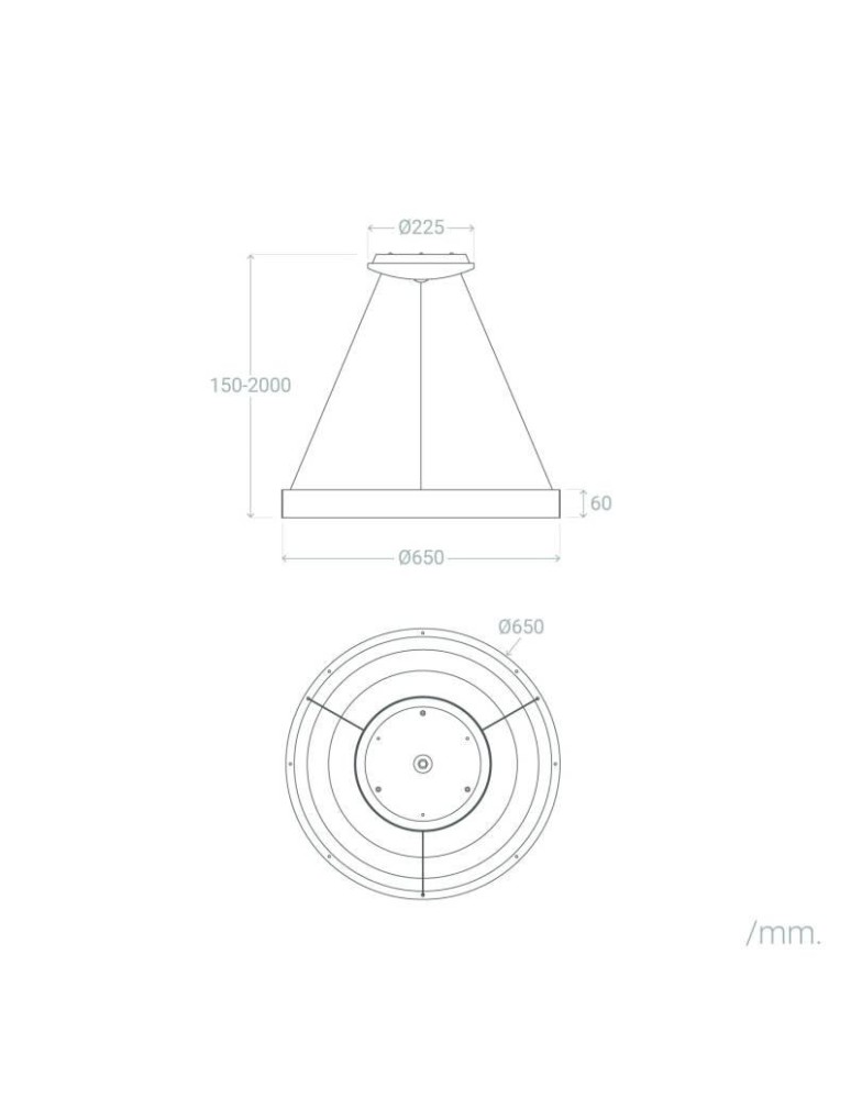 Pendant lamps - Abruzzo Round Ring White and Wood Pendant Lamp 50W Ø60cm Utito ABR-LWOR-UTTIO - product kolory-swiatla.pl 5