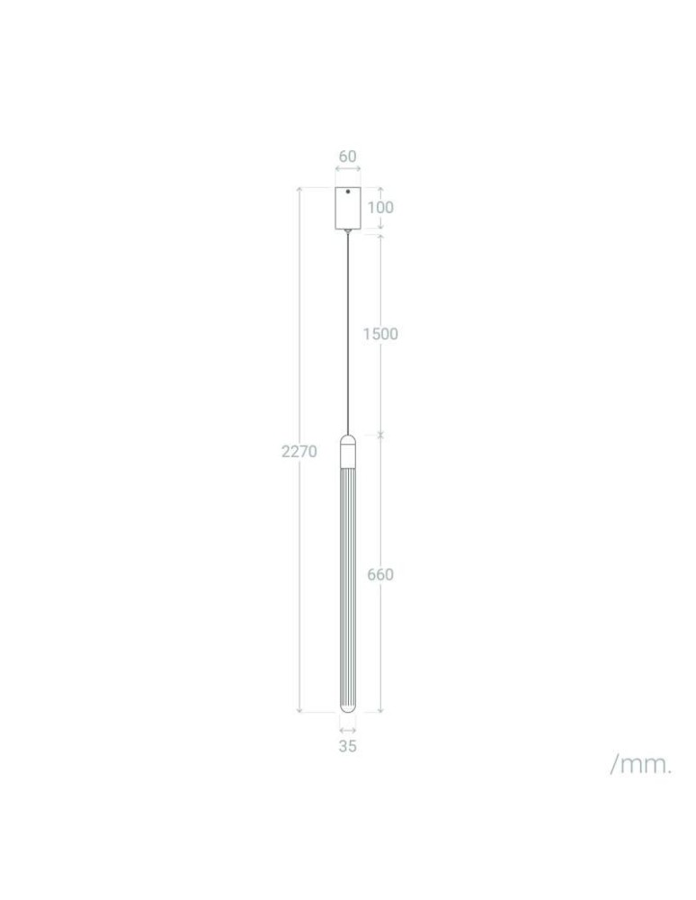 Abruzzo Lampa wisząca sopel szklana złota 2.5W 3000K Jacob ABR-LWSJ-3W-3000K