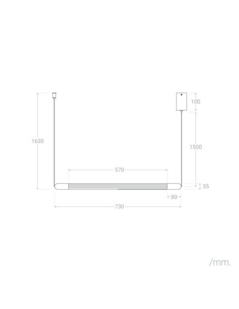 Abruzzo Lampa wisząca pozioma szklana złota 2.5W 3000K Jacob ABR-LWLJ-3W-3000K